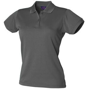 Henbury Womens/Ladies Coolplus® Fitted Polo Shirt / Charcoal Gray